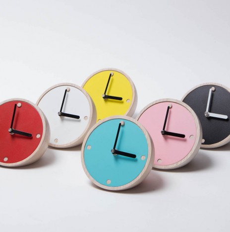 นาฬิกาไม้ SD-HC001BLK HALF CLOCK YELLOW